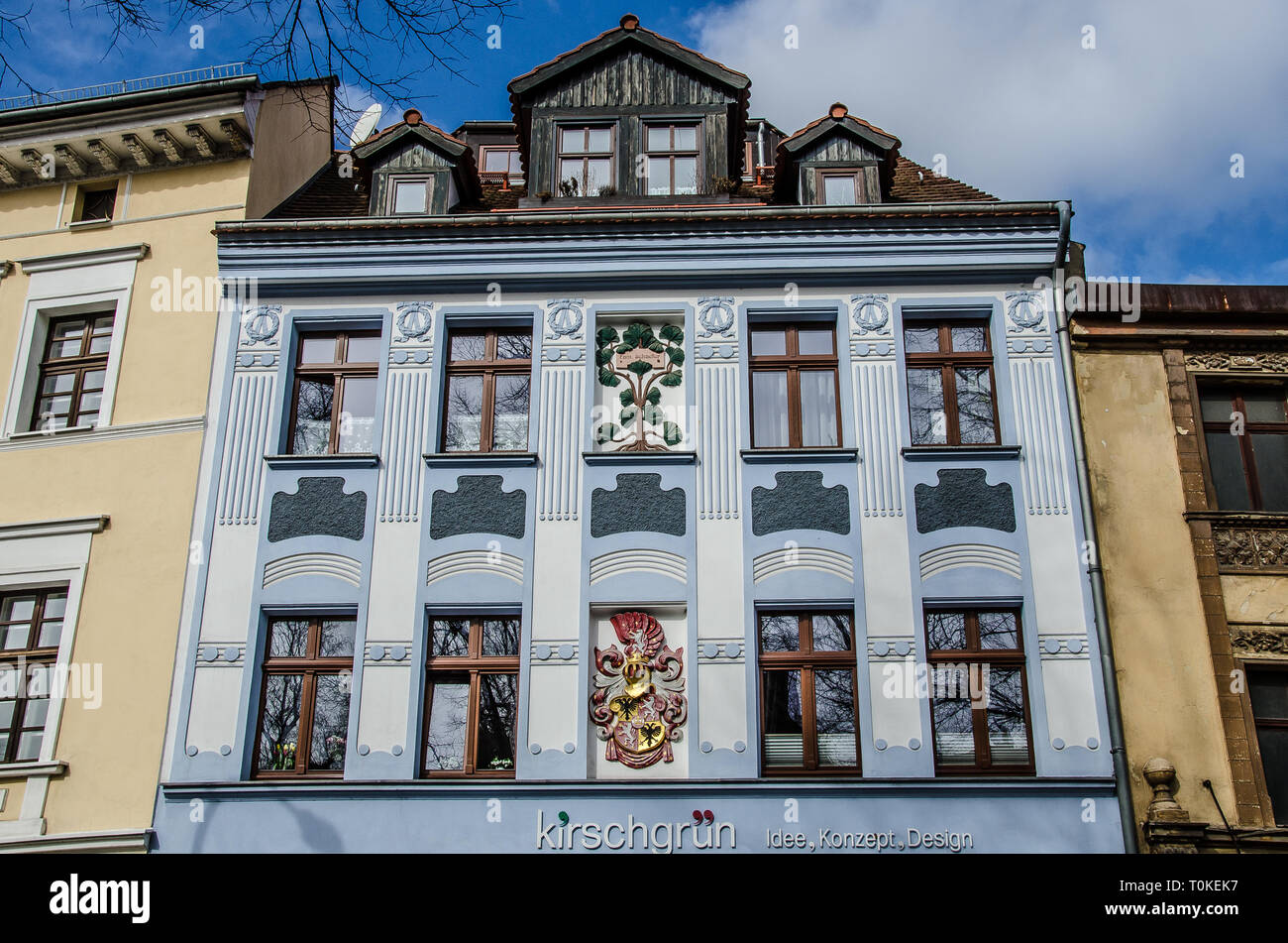 Görlitz, der östlichsten Stadt Deutschlands ist eine Stadt mit viel zu erleben. Die Stadt liegt an der Lausitzer Neiße in Sachsen, entfernt. Stockfoto