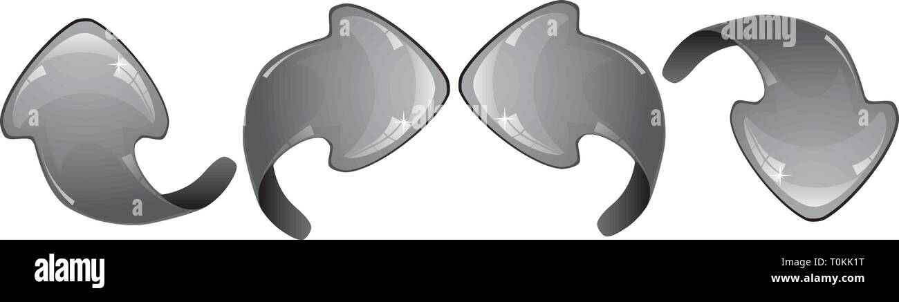Satz von Grau glitzer Pfeile, Vector Illustration Stock Vektor