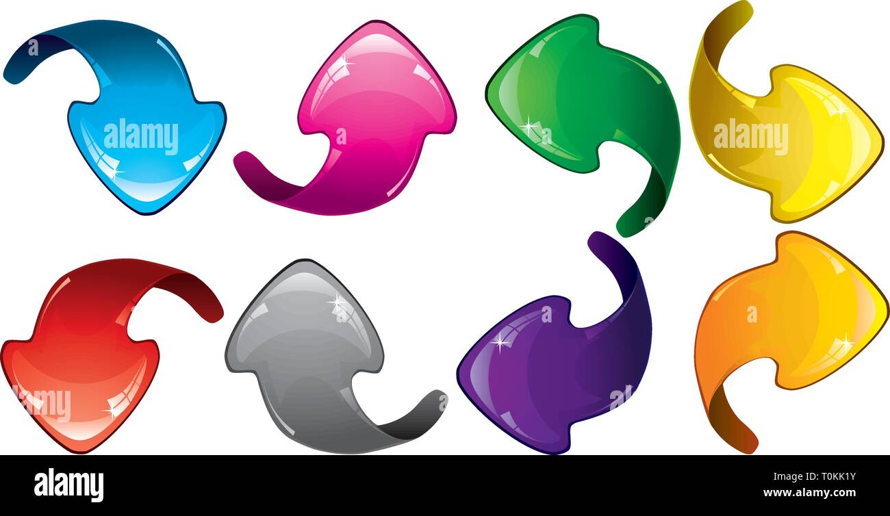 Set aus bunten glitter Pfeile, Vector Illustration Stock Vektor