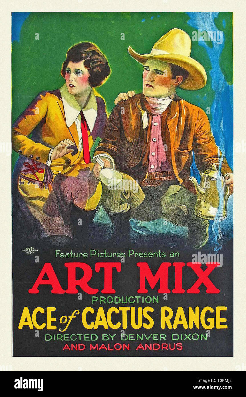 Ace of Cactus Range - Vintage pre-code Silent movie poster Stockfoto
