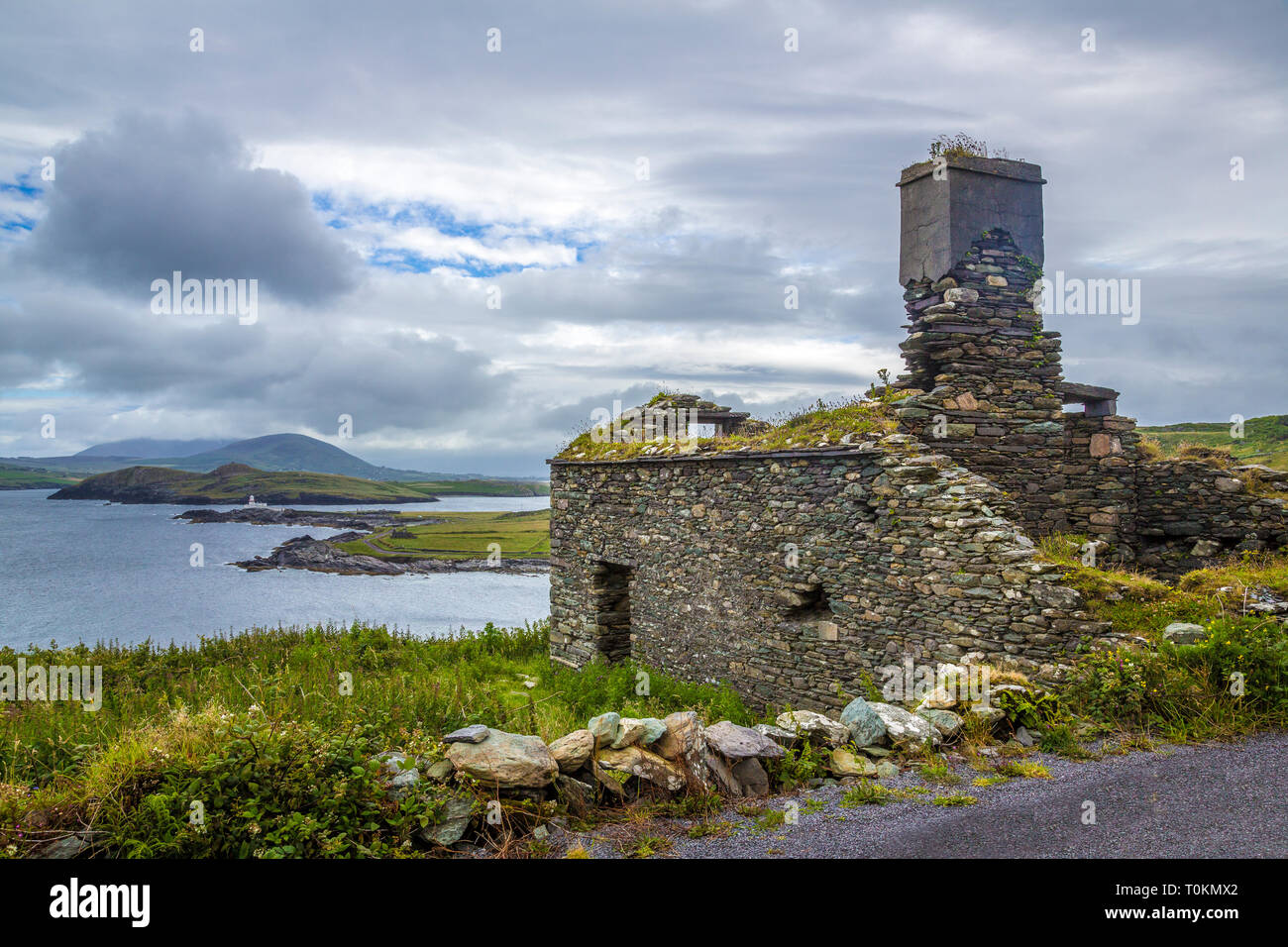 Cromwell Point Lighthouse auf Valentia Island, Co Kerry, Irland Stockfoto