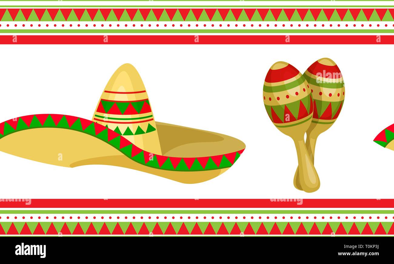 Cinco de Mayo mexikanischen Festliche nahtlose Muster Stock Vektor