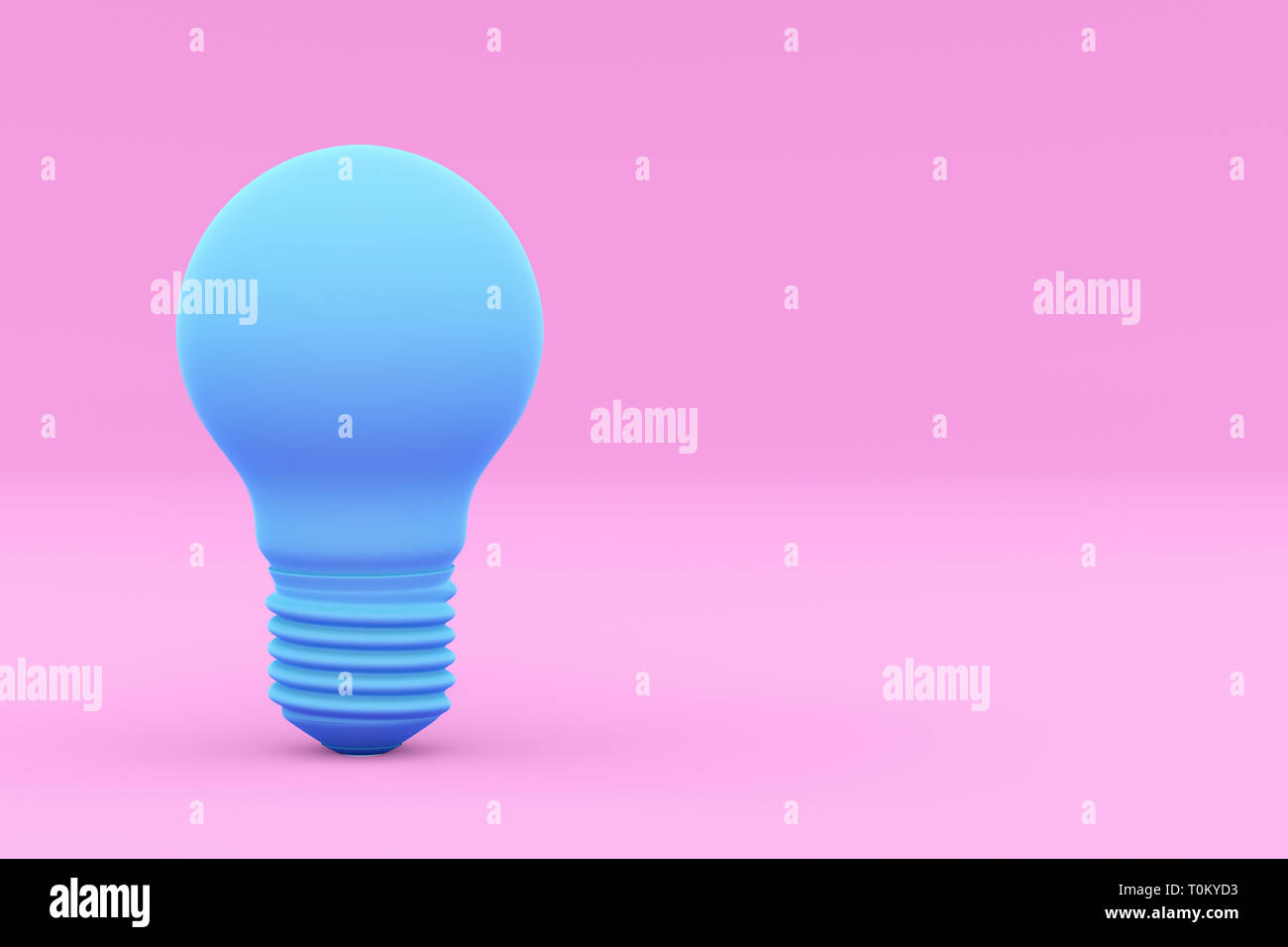 Idee, Konzept, Illustration mit Glühbirne auf rosa Hintergrund Stockfoto