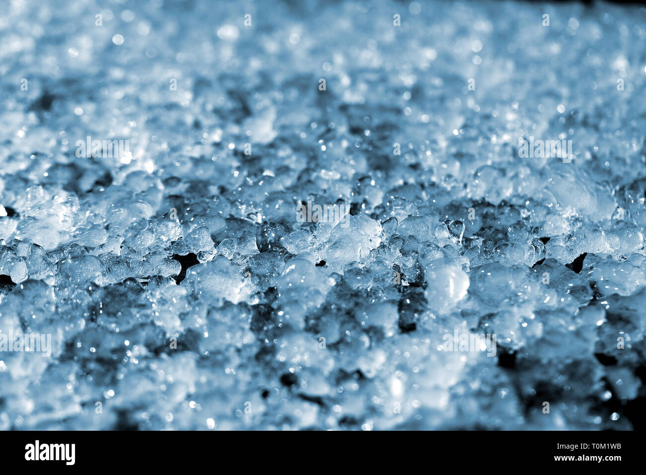 Schönen weißen Schnee eine Textur in der Nähe fotografiert bis Stockfoto