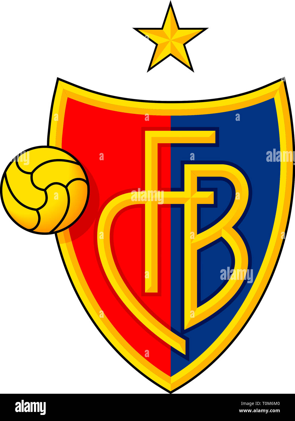 Logo der Swiss Football team FC Basel - Schweiz. Stockfoto