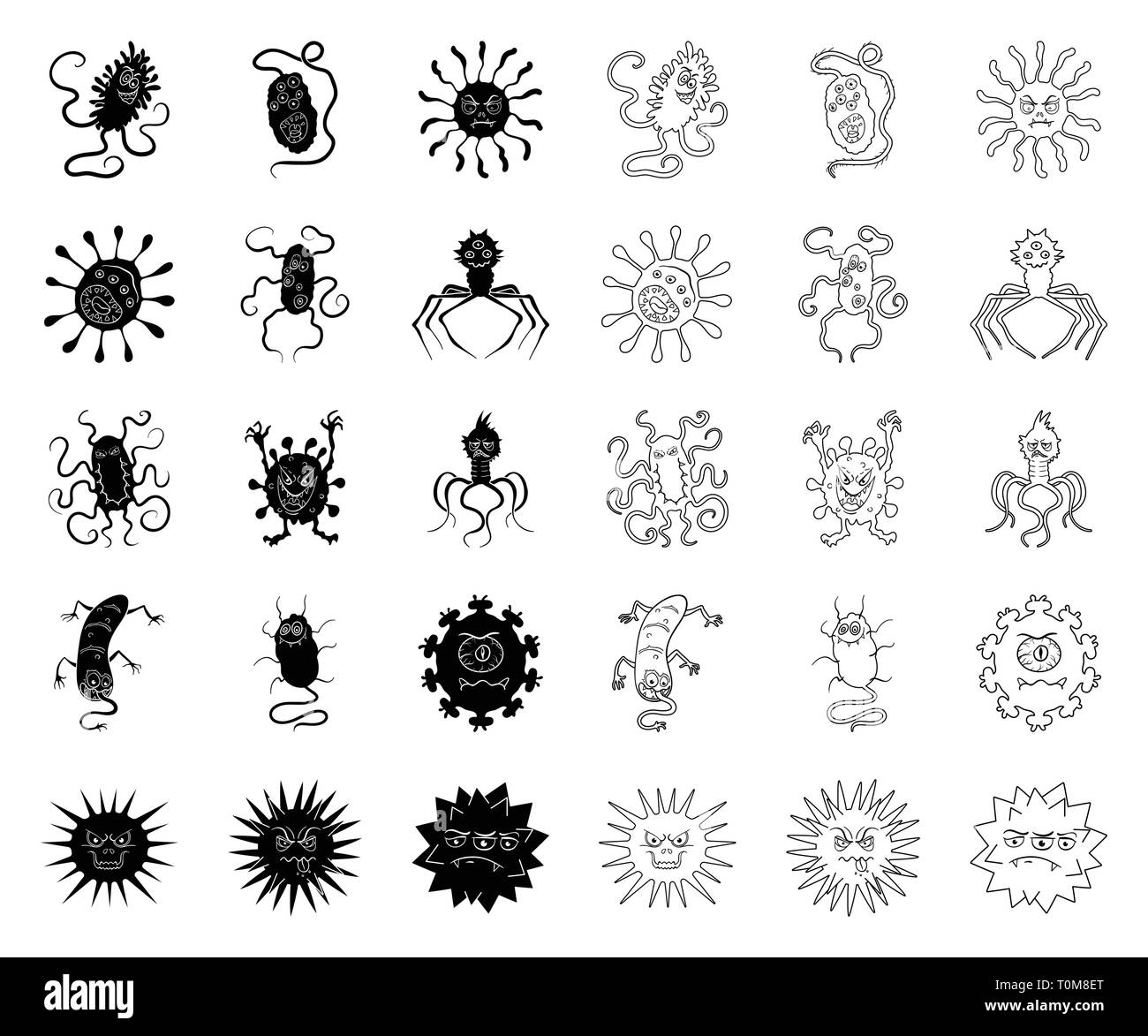 Abstrakte, Alien, Allergie, Hintergrund, Bakterien, bacteries, Bakterium, Biologie, schwarz, Outline, Krebs, Charakter, Sammlung, Kreatur, niedlich, Gefahr, anders, Krankheit, Seuche, Grippe, lustig, Keime, Gesundheit, Symbol, Krankheit, Illustration, Infektion, isoliert, Art, Logo, Medizintechnik, Medizin, Mikrobe, Mikrobiologie, mikroskopischen, Monster, Organismus, Pathogene, Lila, Wissenschaft, Satz, Zeichen, Symbol, Arten, unrealistisch, Vector, Virologie, Virus, Viren, Vektor, Vektoren, Stock Vektor