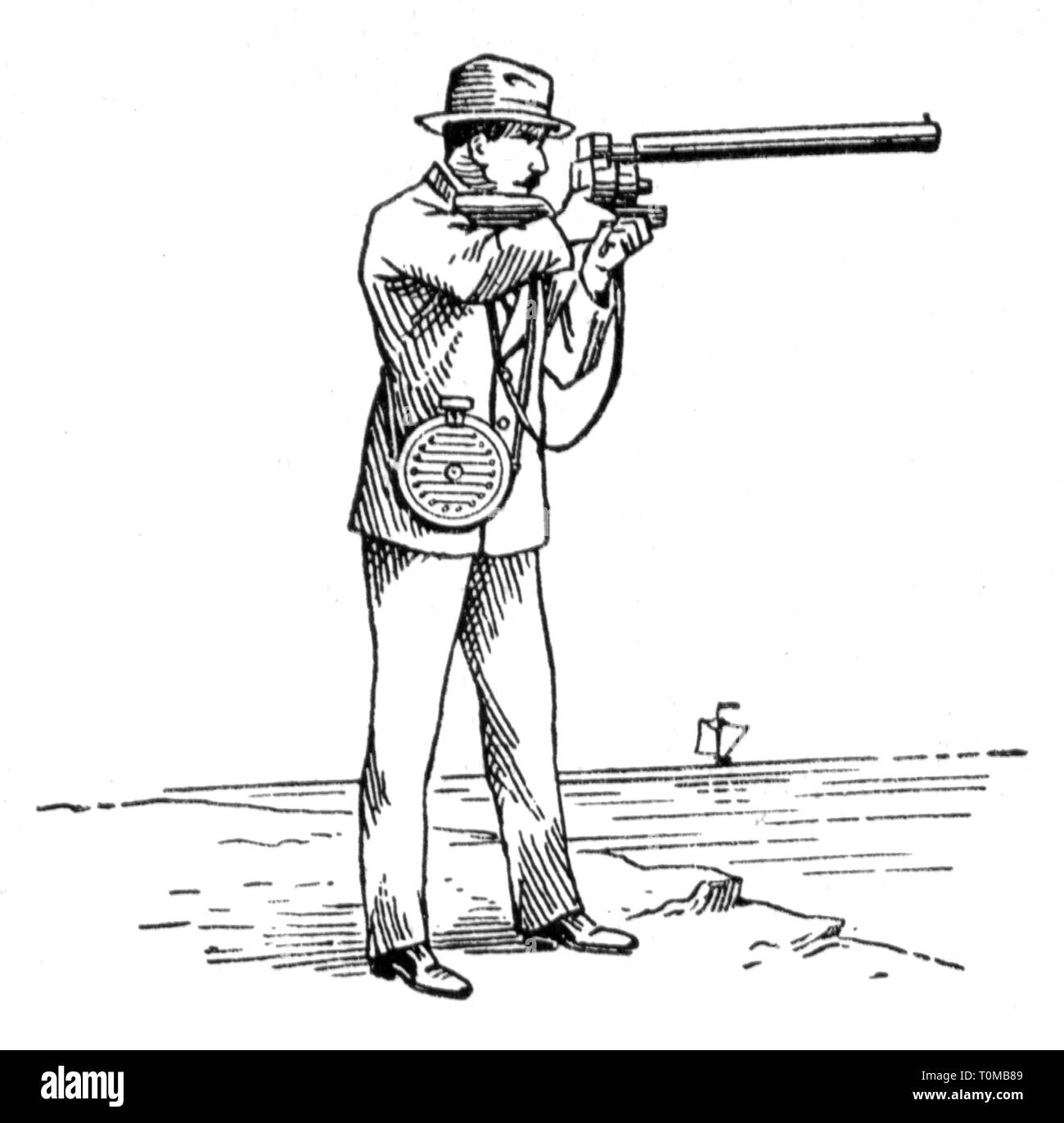 Fotografie, Kameras, chronophotographic shot Gun, durch Etienne-Jules Marey (1830-1904), holzstich entwickelt, aus dem späten 19. Jahrhundert, 19. Jahrhundert, Grafik, Grafiken, Foto Kamera, fotografische shot Gun, photographische Gewehr, Bewegung, Bewegungen, Bilder, Reihenfolge der Bilder, Serie, Film, Anfänge der Kinematographie, volle Länge, stehend, ein Foto, ein Foto, ein Bild, ein Foto, Kameras, Kamera, historischen, geschichtlichen, Mann, Männer, mann, Leute, Additional-Rights - Clearance-Info - Not-Available Stockfoto