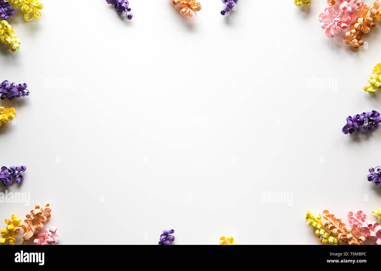 Bunten rahmen Papier Blumen Stockfoto