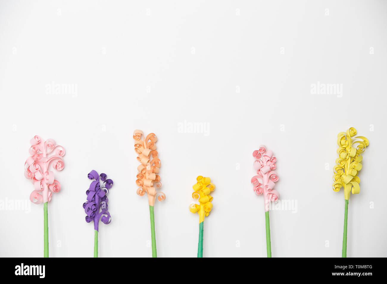 Muster der bunten Papier Blumen Stockfoto