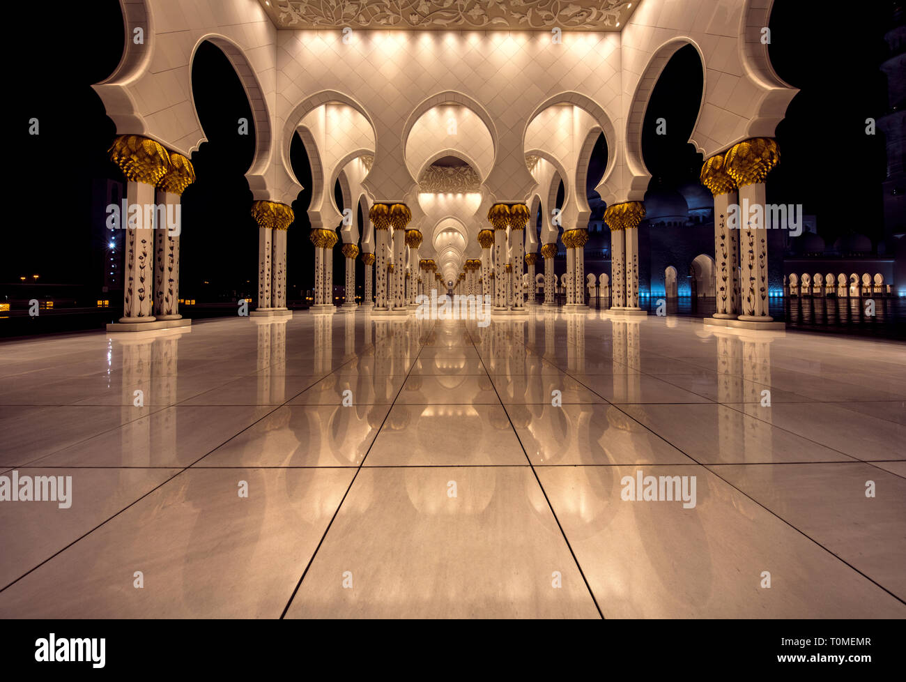 Sheikh-Zayed-Moschee, Abu Dhabi, Vereinigte Arabische Emirate Stockfoto