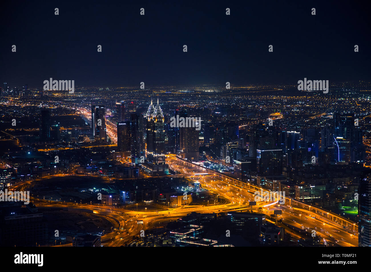 Sheikh Zayed Road, Dubai, Vereinigte Arabische Emirate Stockfoto