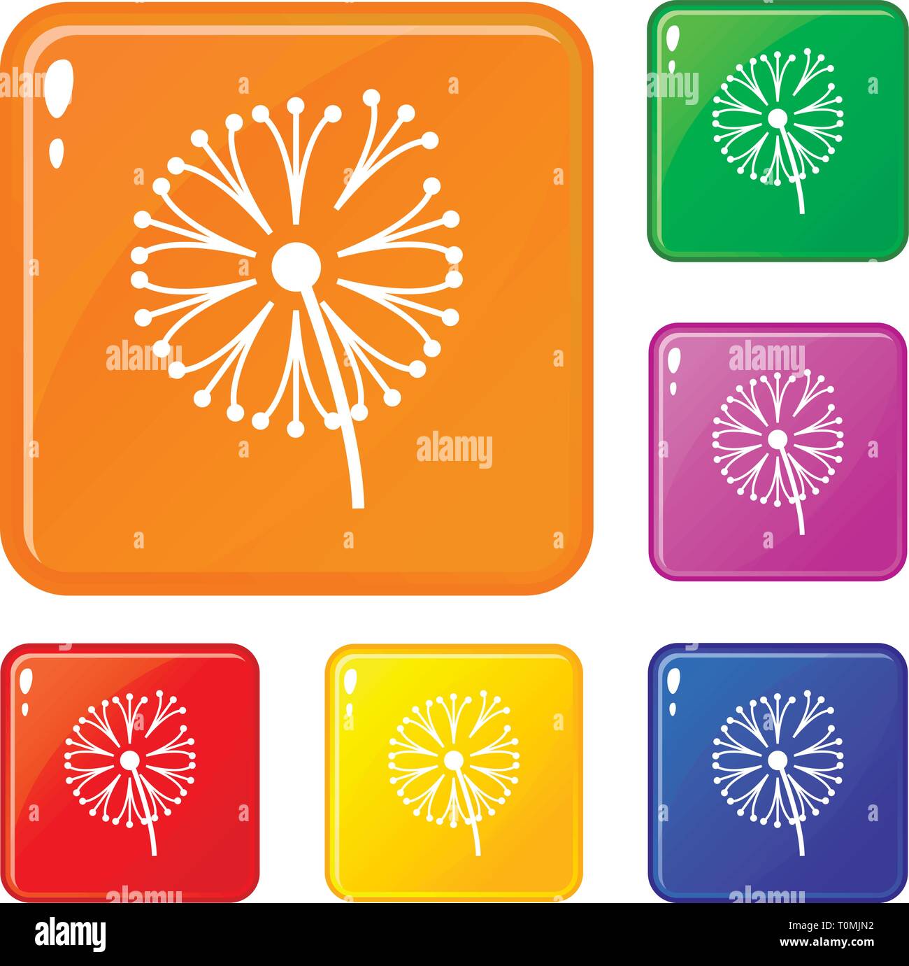 Löwenzahn pflanze Icons Set Vector Farbe Stock Vektor