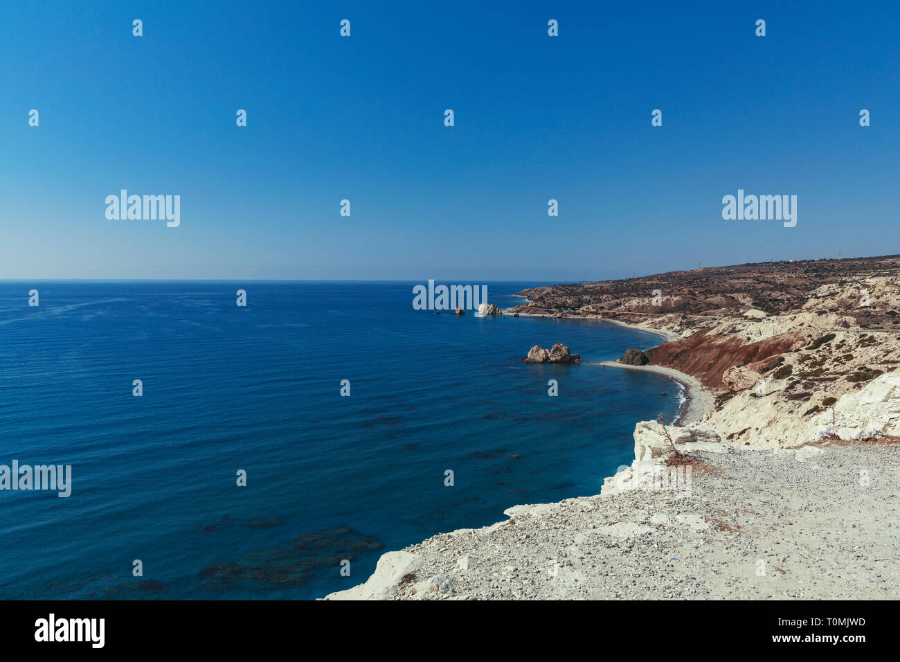 Idyllischer Blick auf Petra Tou Romiou Stockfoto