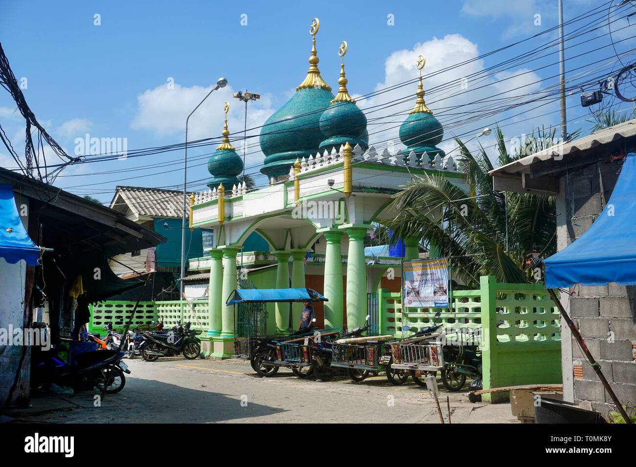Koh Samui Central Mosque im Fischerdorf Hua Thanon, Koh Samui, Golf von Thailand, Thailand Stockfoto