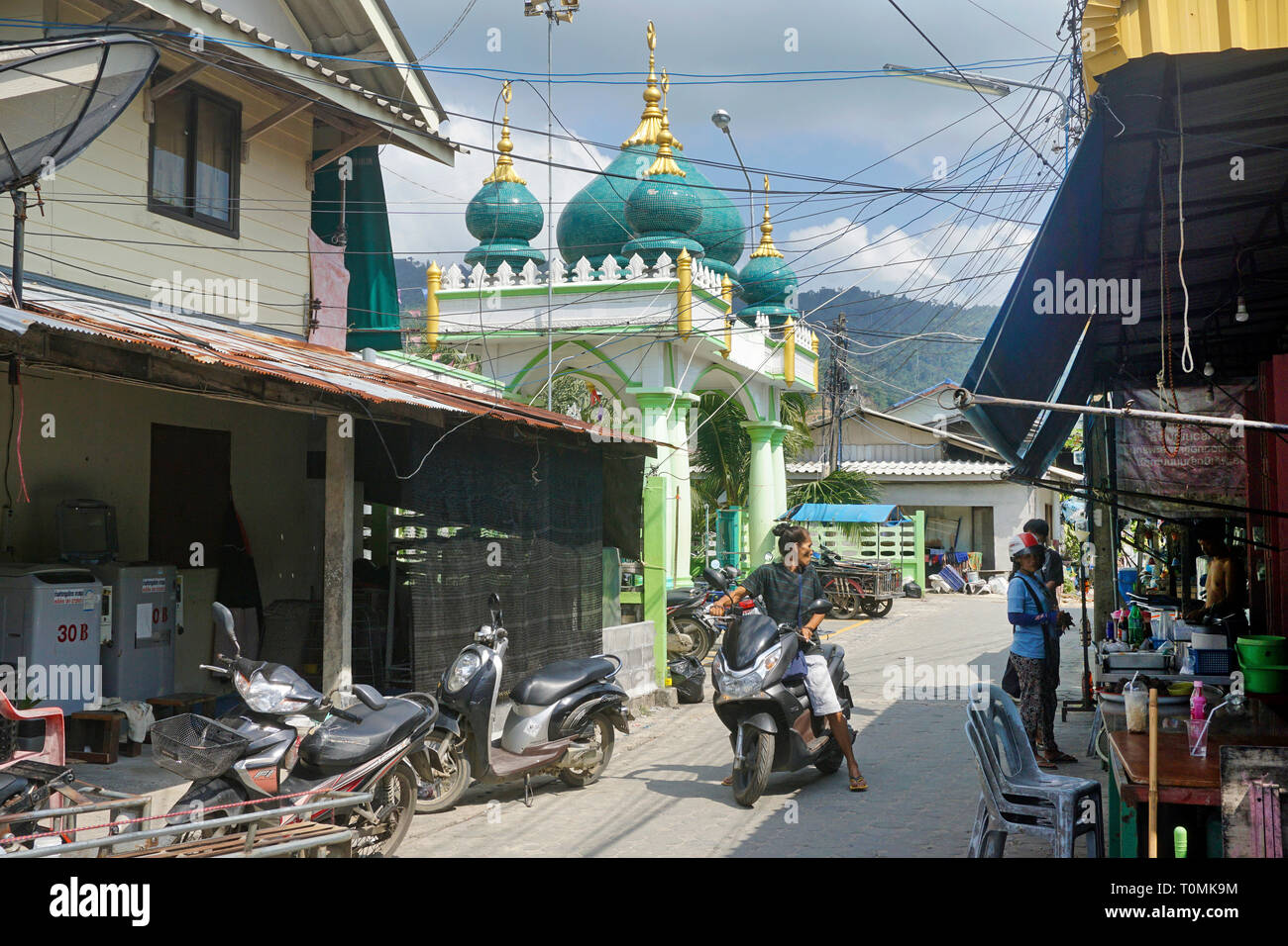 Koh Samui Central Mosque im Fischerdorf Hua Thanon, Koh Samui, Golf von Thailand, Thailand Stockfoto