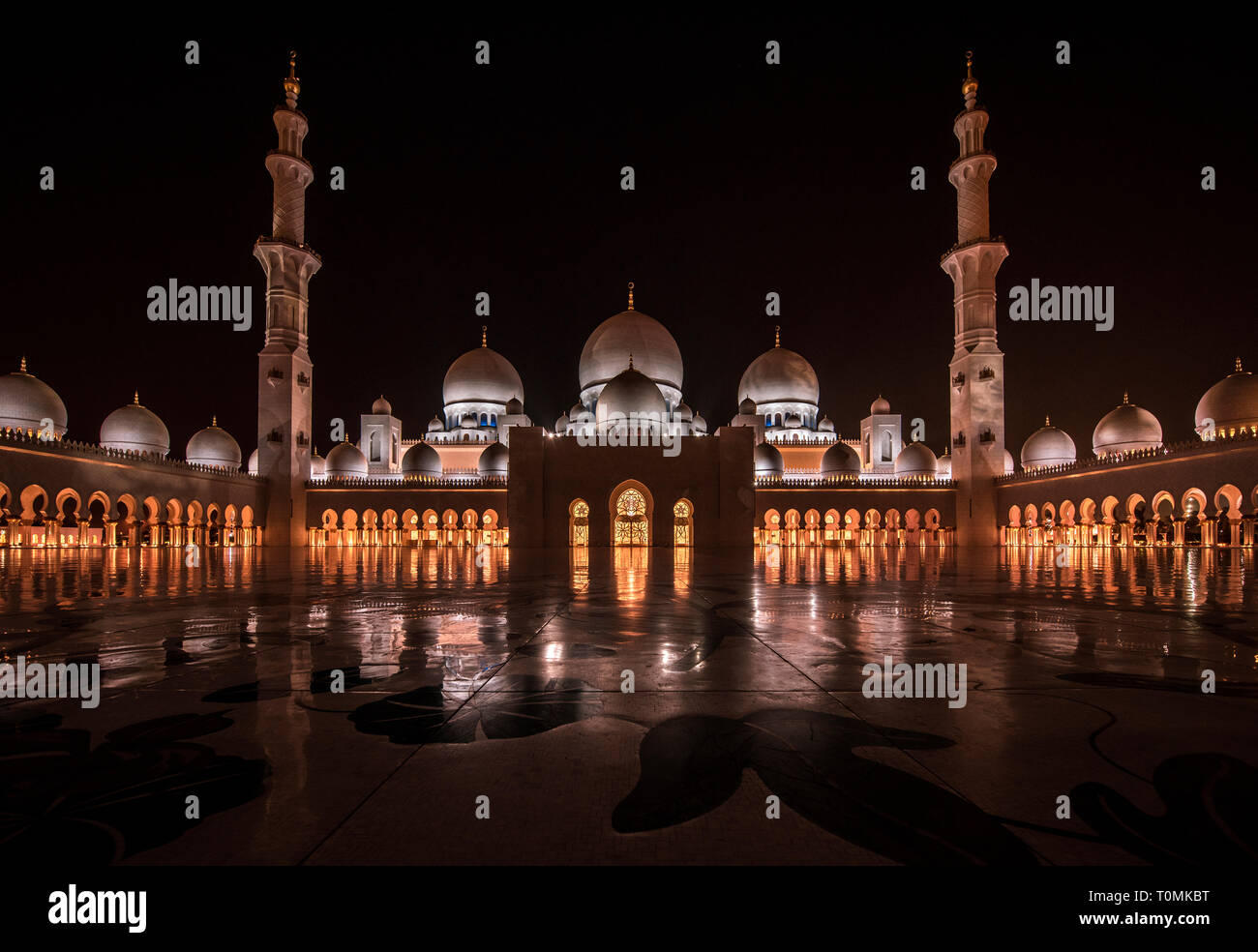 Sheikh-Zayed-Moschee, Abu Dhabi, Vereinigte Arabische Emirate Stockfoto