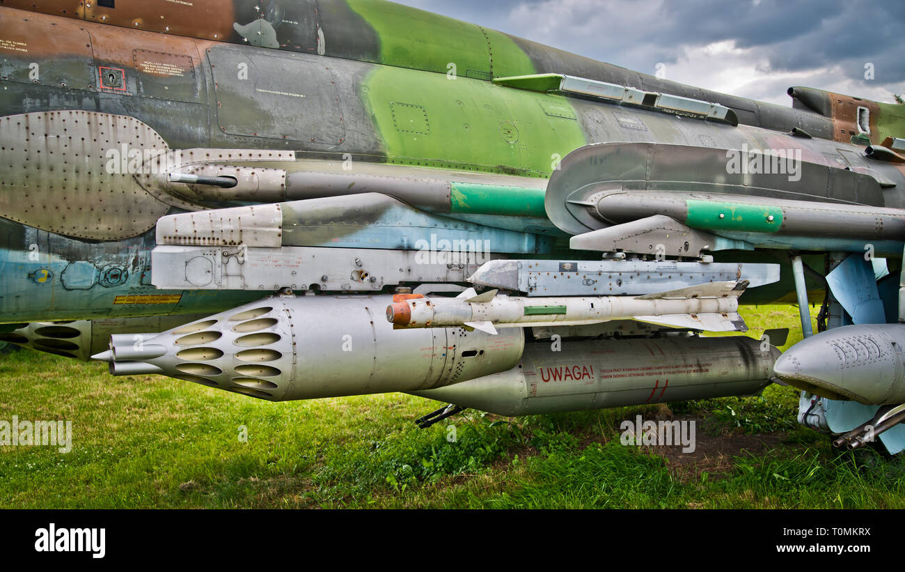 Die Bewaffnung der russischen Düsenflugzeug Stockfoto