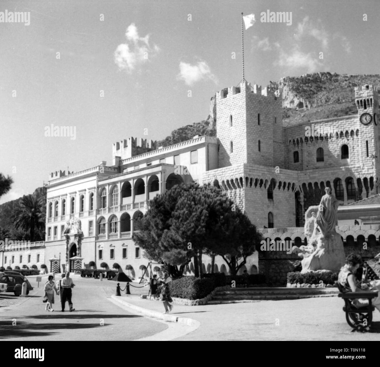 Geographie/Reisen, Monaco, Gebäude, Prince's Palace, Place du Palais, Außenansicht, 1960, Additional-Rights - Clearance-Info - Not-Available Stockfoto