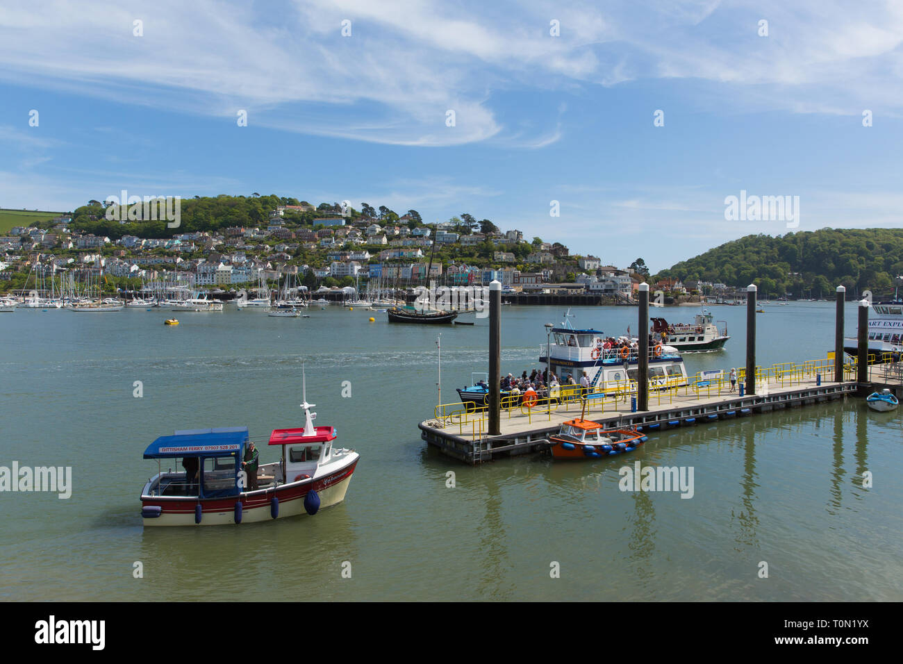 Dartmouth Devon Fähre über den Fluss Dart die Fähren nach Kingswear Stockfoto