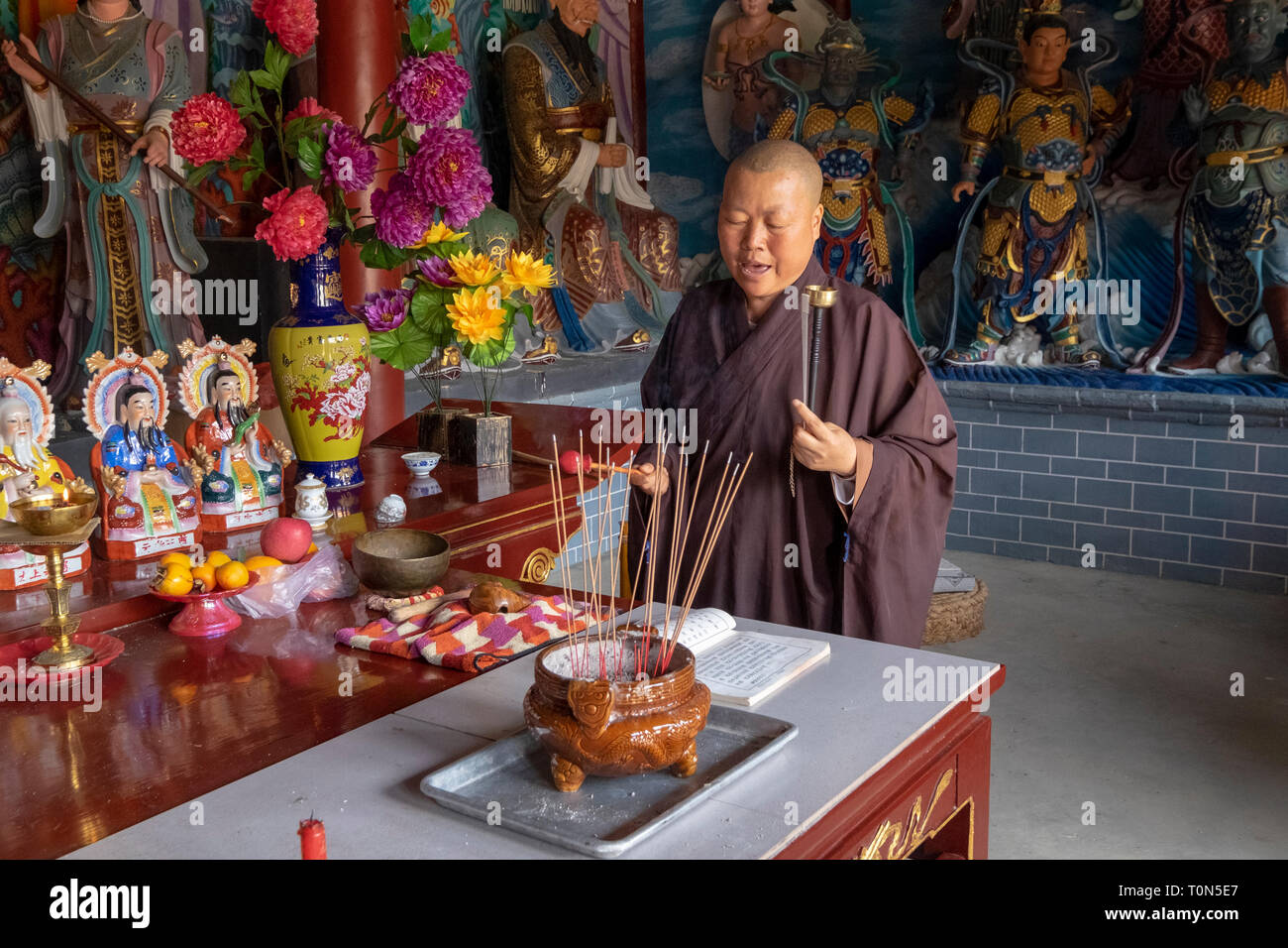 Innenraum der konfuzianischen Tempel der Literatur, Jianshui, Provinz Yunnan, China Stockfoto