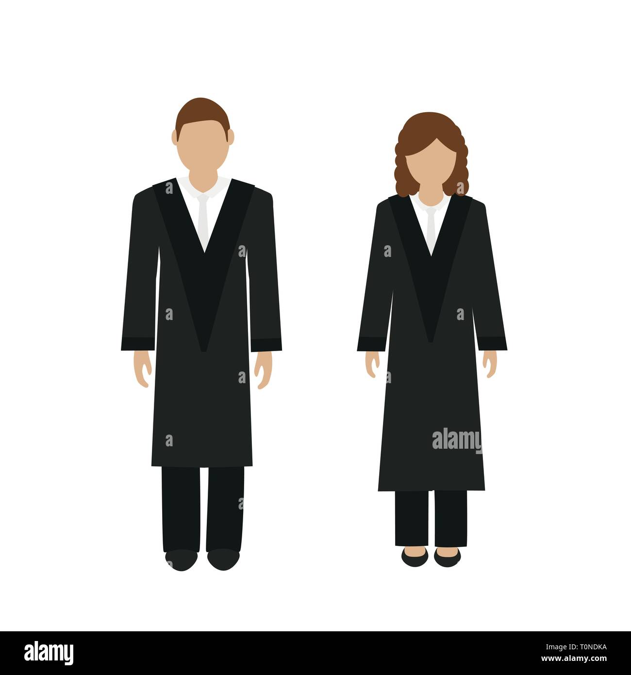 Mann und Frau Richter Zeichen auf weißem Hintergrund Vektor-illustration EPS 10 isoliert Stock Vektor