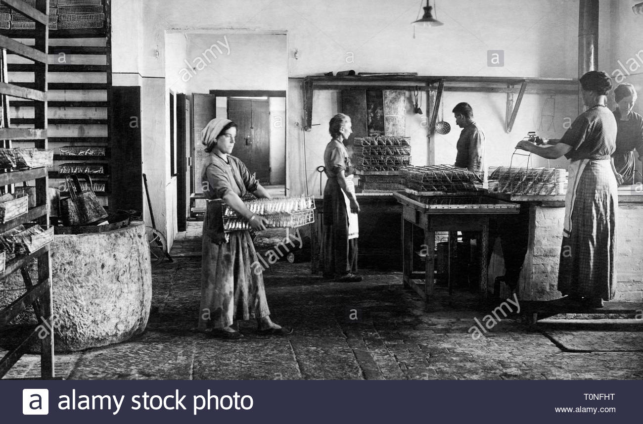 Fabbrica l. torrigiani, gebratene Fische, 1920-1930 Stockfoto
