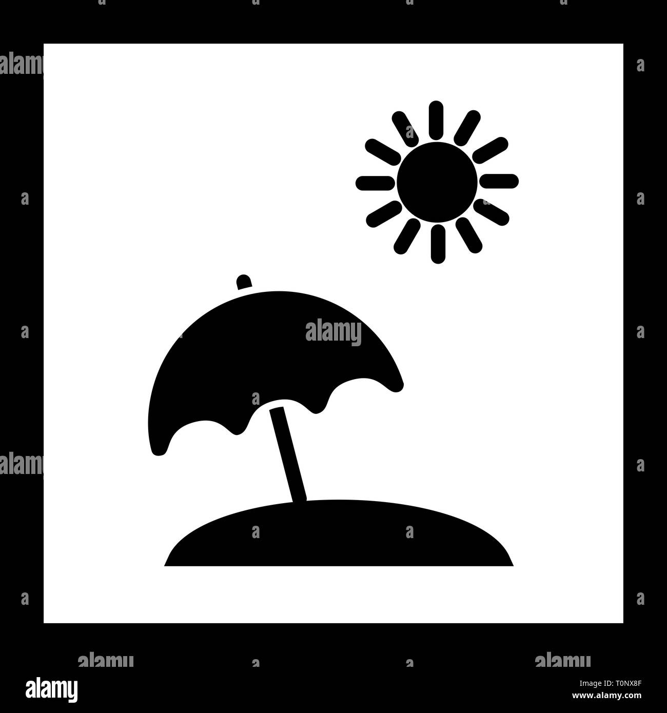 Abbildung: Sonnenschirm Symbol Stockfoto