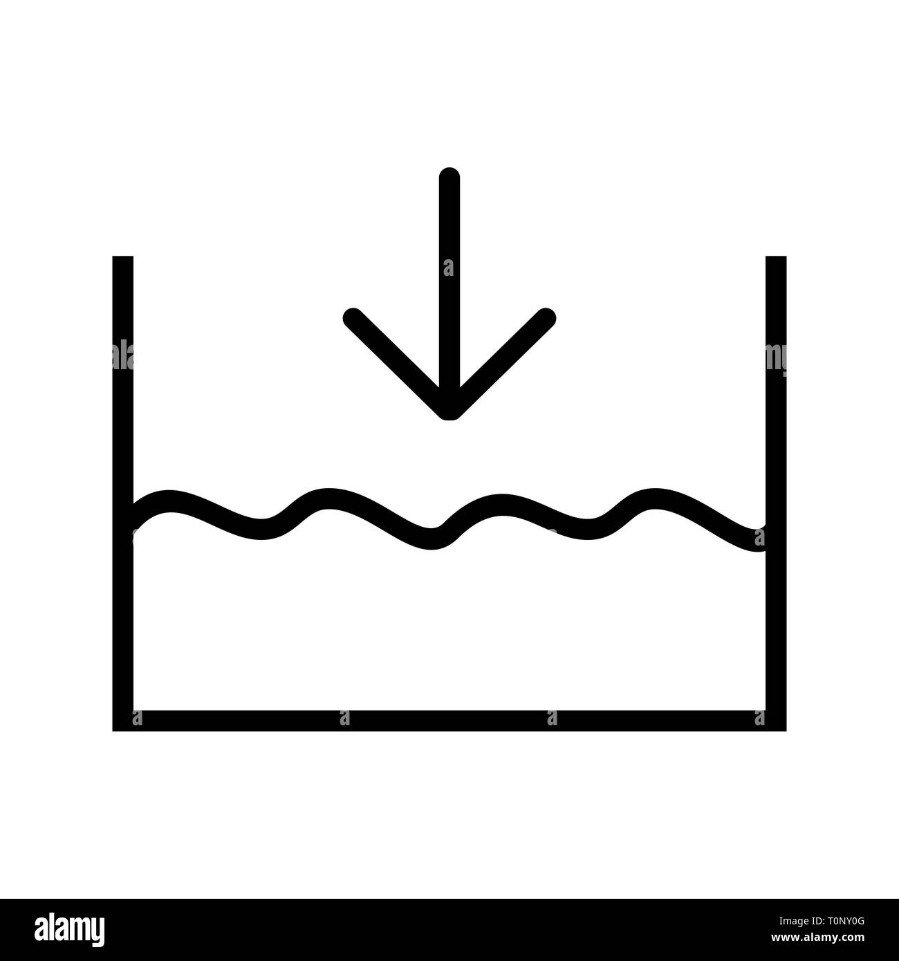 Illustartion unter dem Meeresspiegel Symbol Stockfoto