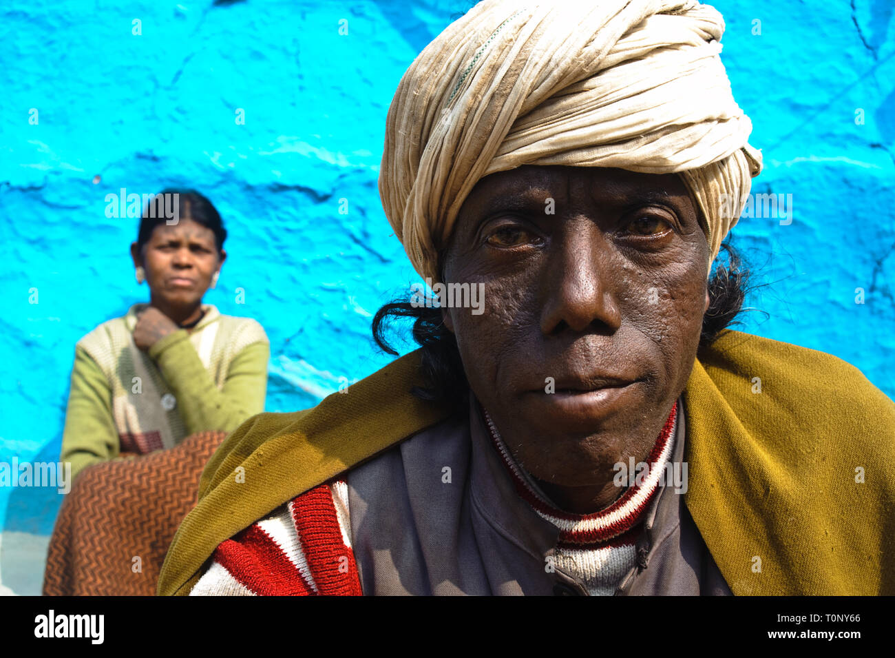 Der Mann und die Frau von der Baïga Stamm (Indien) Stockfoto