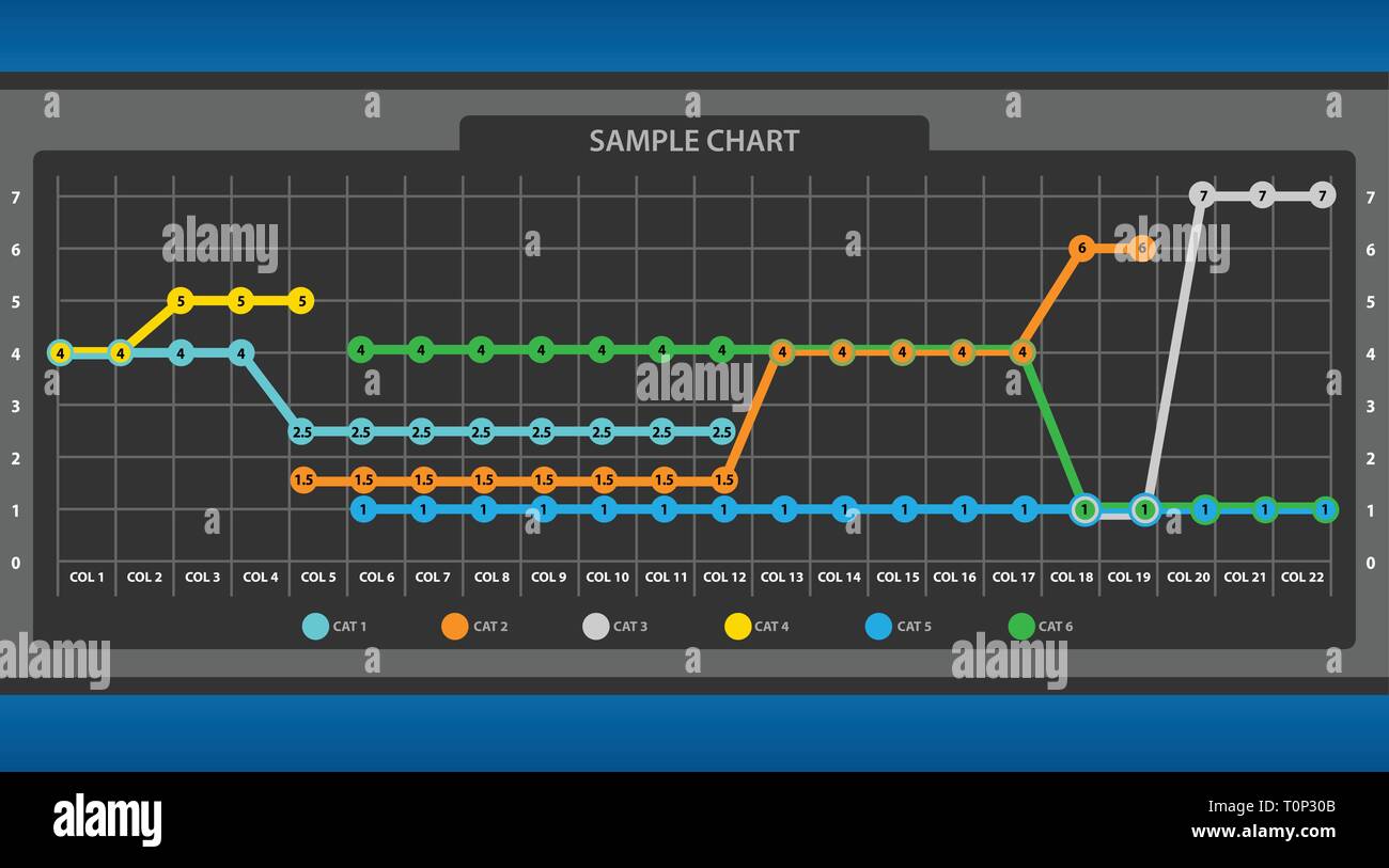 Punkt-zu-Punkt Linie Grafik Infografik Vector Illustration Stock Vektor