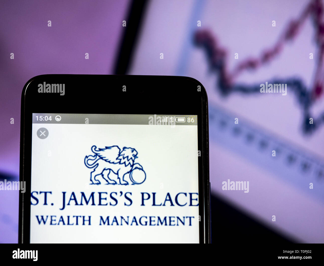 In der Ukraine. 21 Mär, 2019. Abbildung: St. James's Place plc-Logo gesehen auf einem Smartphone angezeigt. Quelle: Igor Golovniov/SOPA Images/ZUMA Draht/Alamy leben Nachrichten Stockfoto