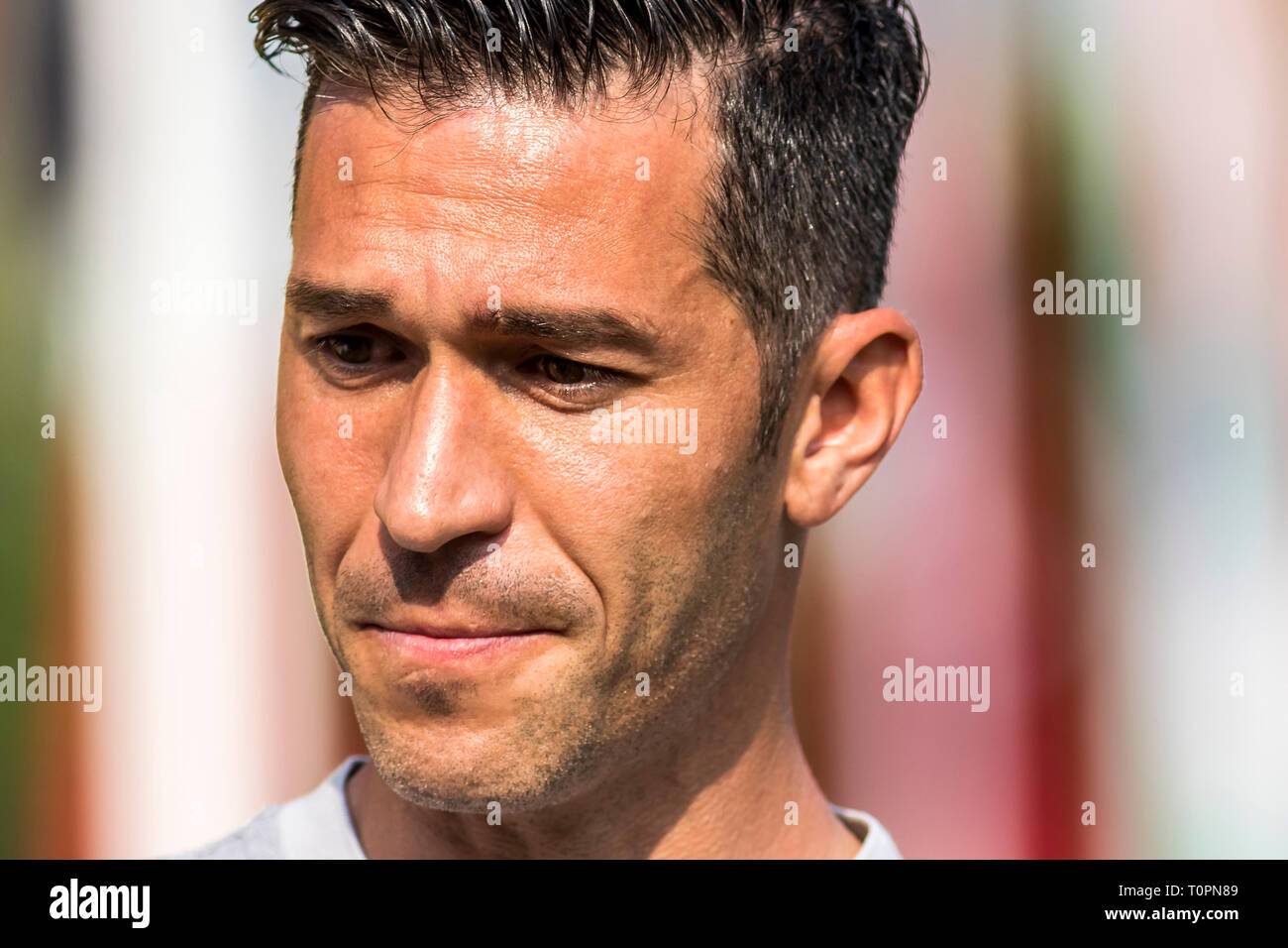 Kuala Lumpur, Malaysia. 19. März, 2019. Treffen mit Fußball-Legenden, Barcelona Luis Garcia und Nemanja Vidic von Manchester United an Maybank Meisterschaft Turnier in Kuala Lumpur, Malaysia. © Danny Chan/Alamy Leben Nachrichten. Stockfoto