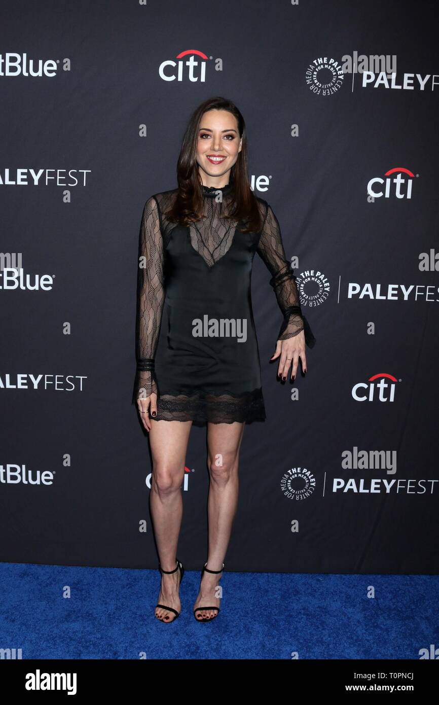 Los Angeles, CA, USA. 21 Mär, 2019. Aubrey Plaza in der Ankunftshalle für PaleyFest LA2019 NBC Parks und Erholung 10. Jahrestag der Wiedervereinigung, die Dolby Theater in Hollywood und Highland Center, Los Angeles, CA 21. März 2019. Credit: Priscilla Grant/Everett Collection/Alamy leben Nachrichten Stockfoto