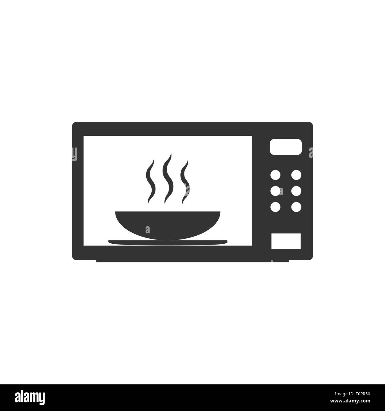 Vector Illustration, flache Bauform. Home Appliance, Küche Mikrowelle Symbol Stock Vektor