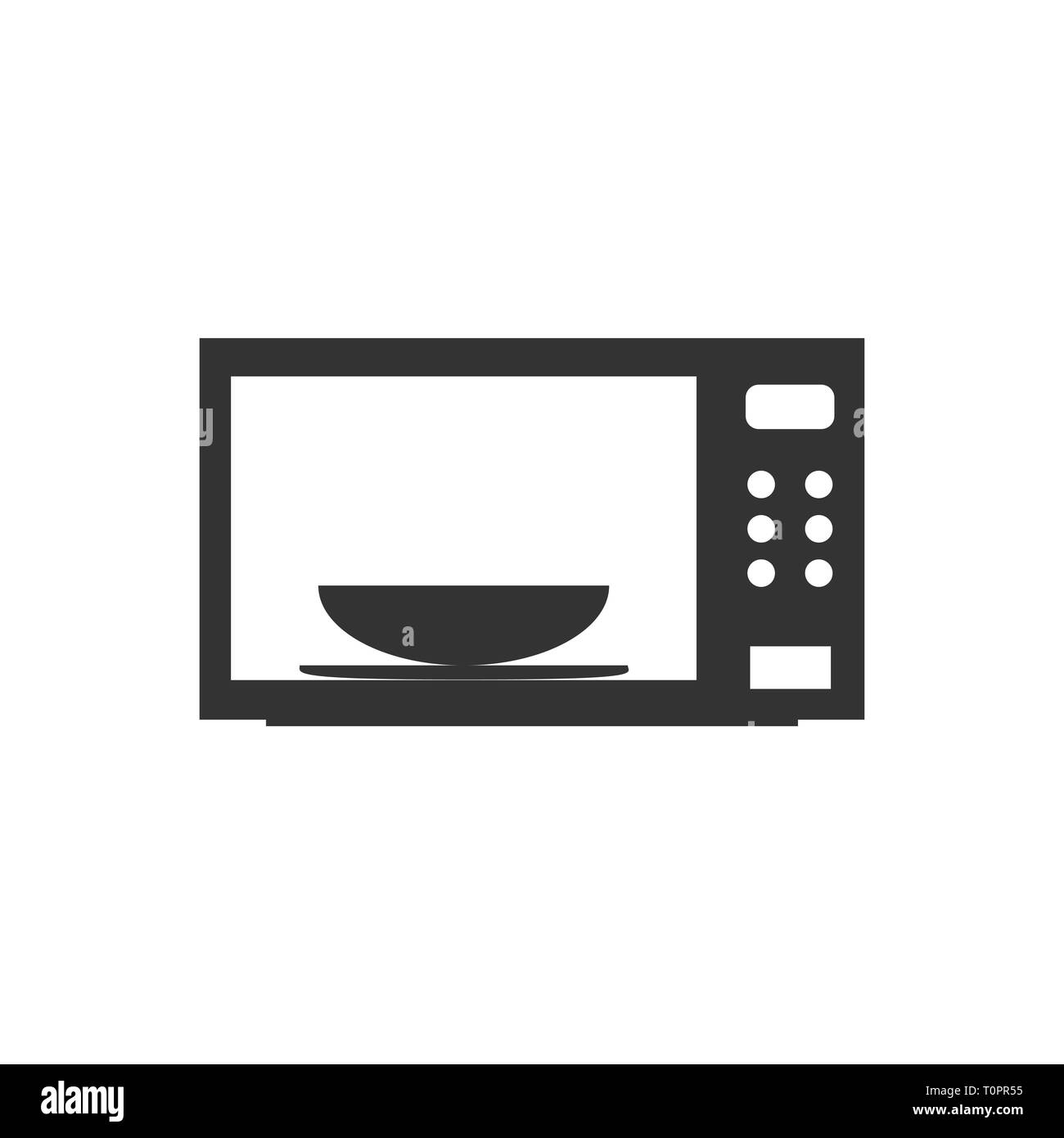 Vector Illustration, flache Bauform. Home Appliance, Küche Mikrowelle Symbol Stock Vektor