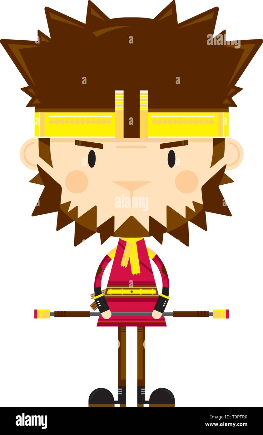 Cute Cartoon Sun Wukong Die mythische Monkey King mit Personal Stock Vektor