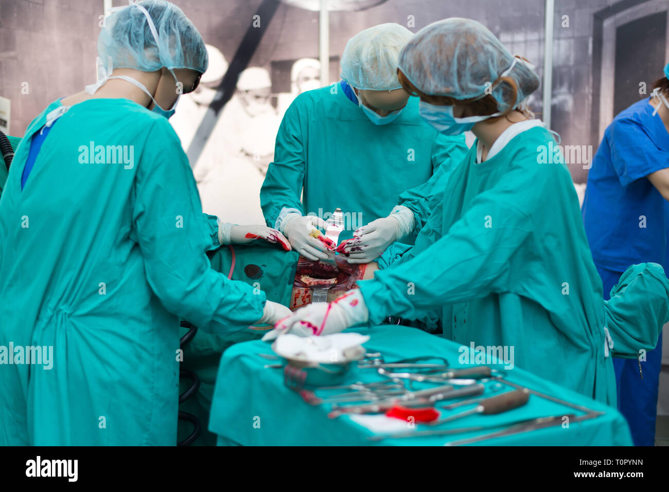 Dummy Chirurgen bei der Arbeit Stockfoto