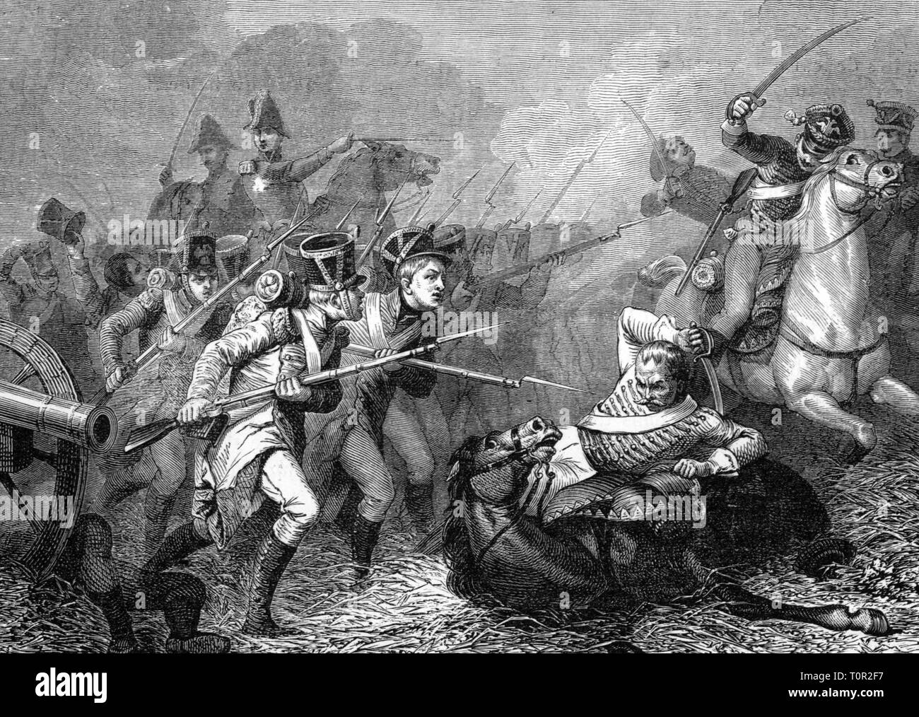 Krieg der sechsten Koalition 1812 - 1814, Schlacht von Luetzen, 2.5.1813, Französische Infanterie Angriffe preußischen Husaren, Holzstich, Ende des 19. Jahrhunderts, Schlacht bei Lützen, Kriege, Befreiungskrieg, Befreiungskrieg, Feder Kampagne, die Napoleonischen Kriege, Soldaten, soldier, Französisch, Preußen, Preußen, Kavallerie, Kavallerie, angreifen, attackieren, Angriffe, Kampf, Kämpfen, Frankreich, erste Reich, Masse, Massen, Massen von Menschen, erreichen, erreichen, historischen, geschichtlichen, Additional-Rights - Clearance-Info - Not-Available Stockfoto