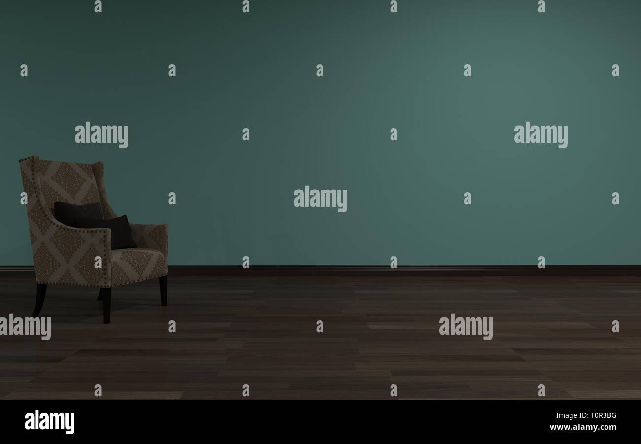 Realistische Mockup von Wohnzimmer Inerior Stockfoto