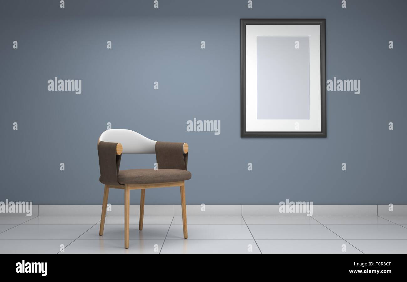 Realistische Mockup von Wohnzimmer Inerior Stockfoto