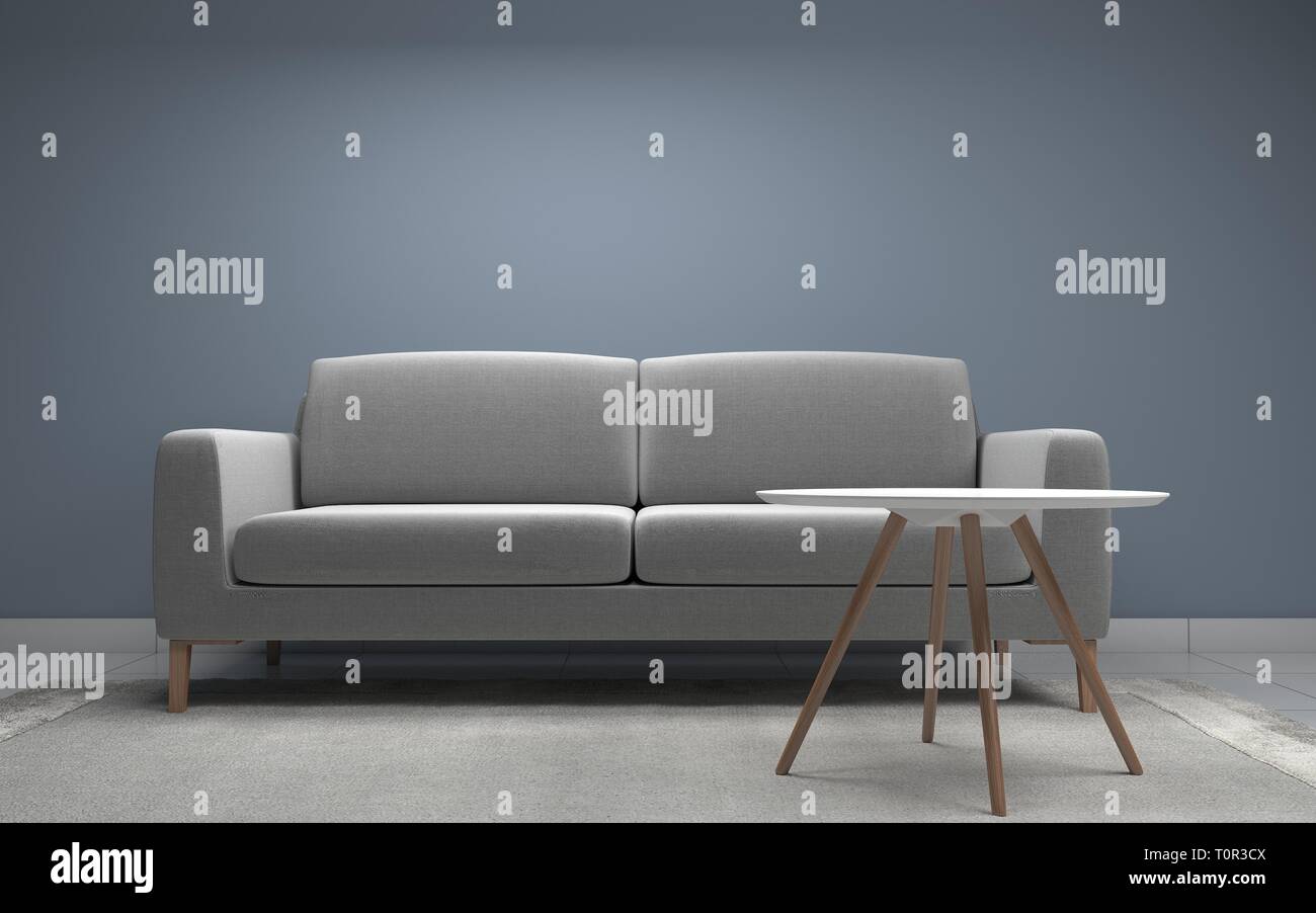 Realistische Mockup von Wohnzimmer Inerior Stockfoto