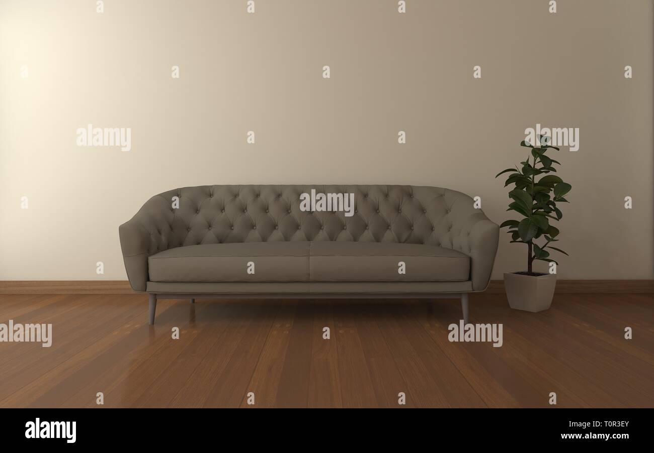 Realistische Mockup von Wohnzimmer Inerior Stockfoto