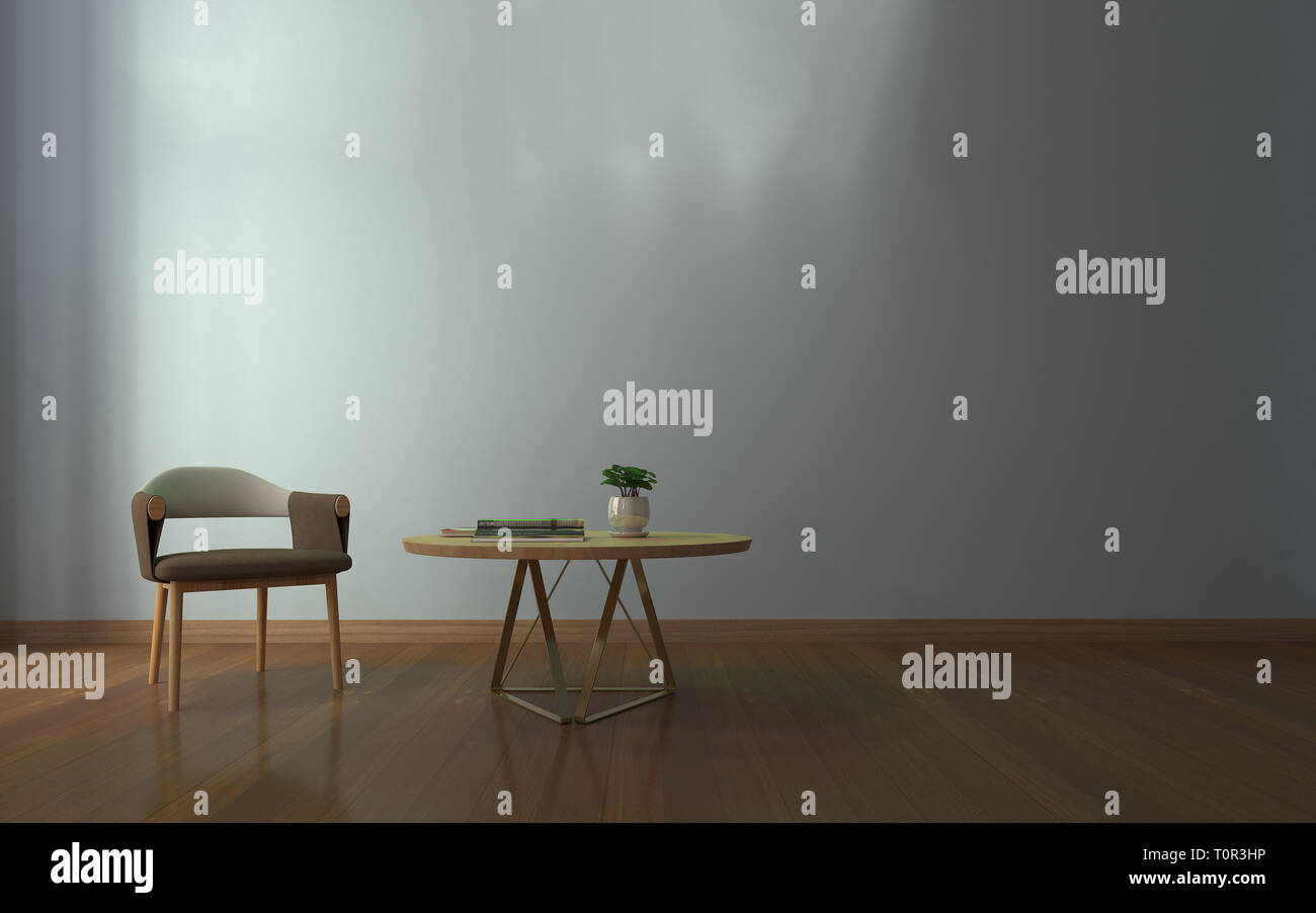 Realistische Mockup von Wohnzimmer Inerior Stockfoto