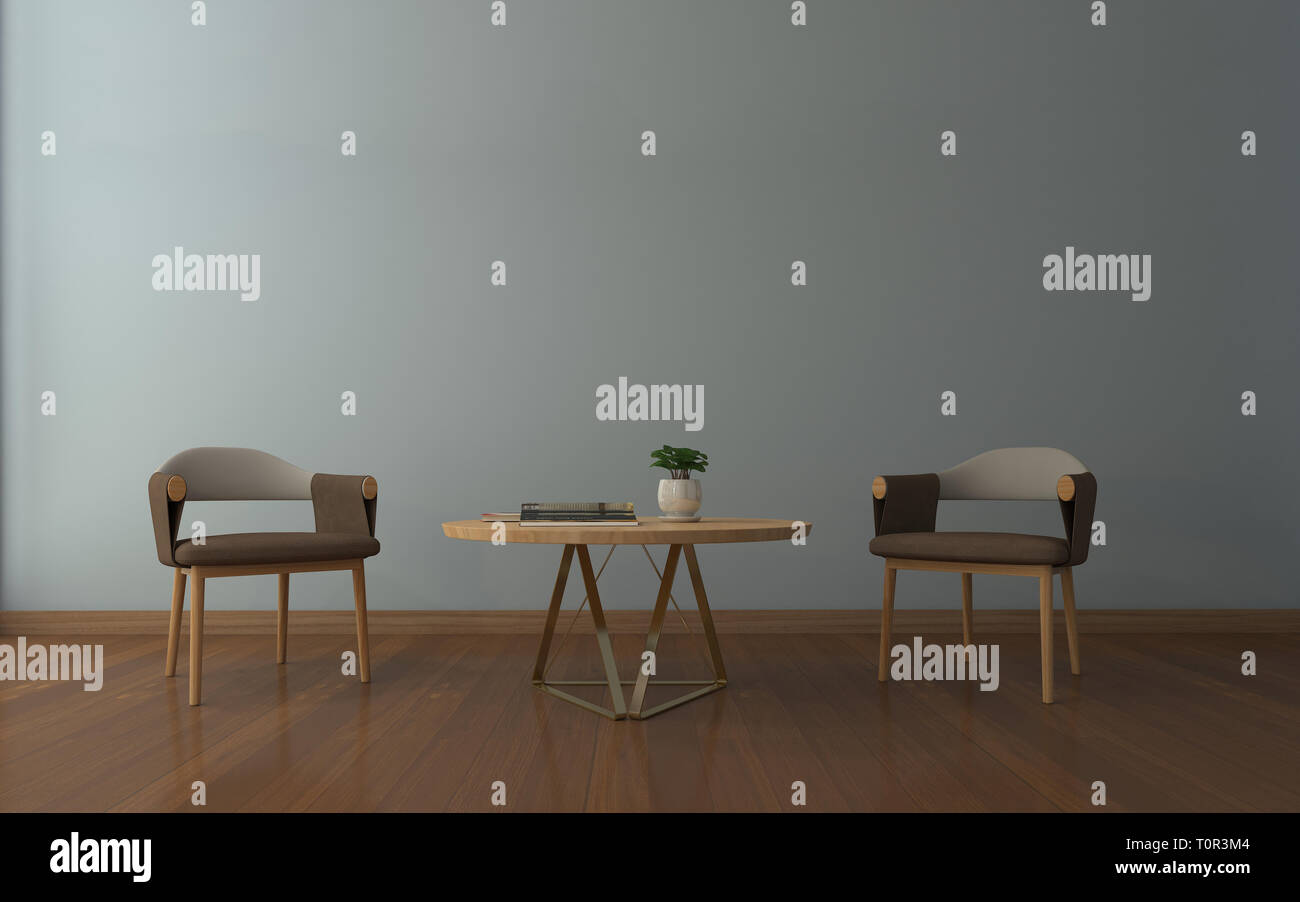 Realistische Mockup von Wohnzimmer Inerior Stockfoto