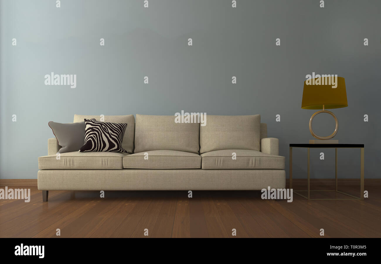 Realistische Mockup von Wohnzimmer Inerior Stockfoto