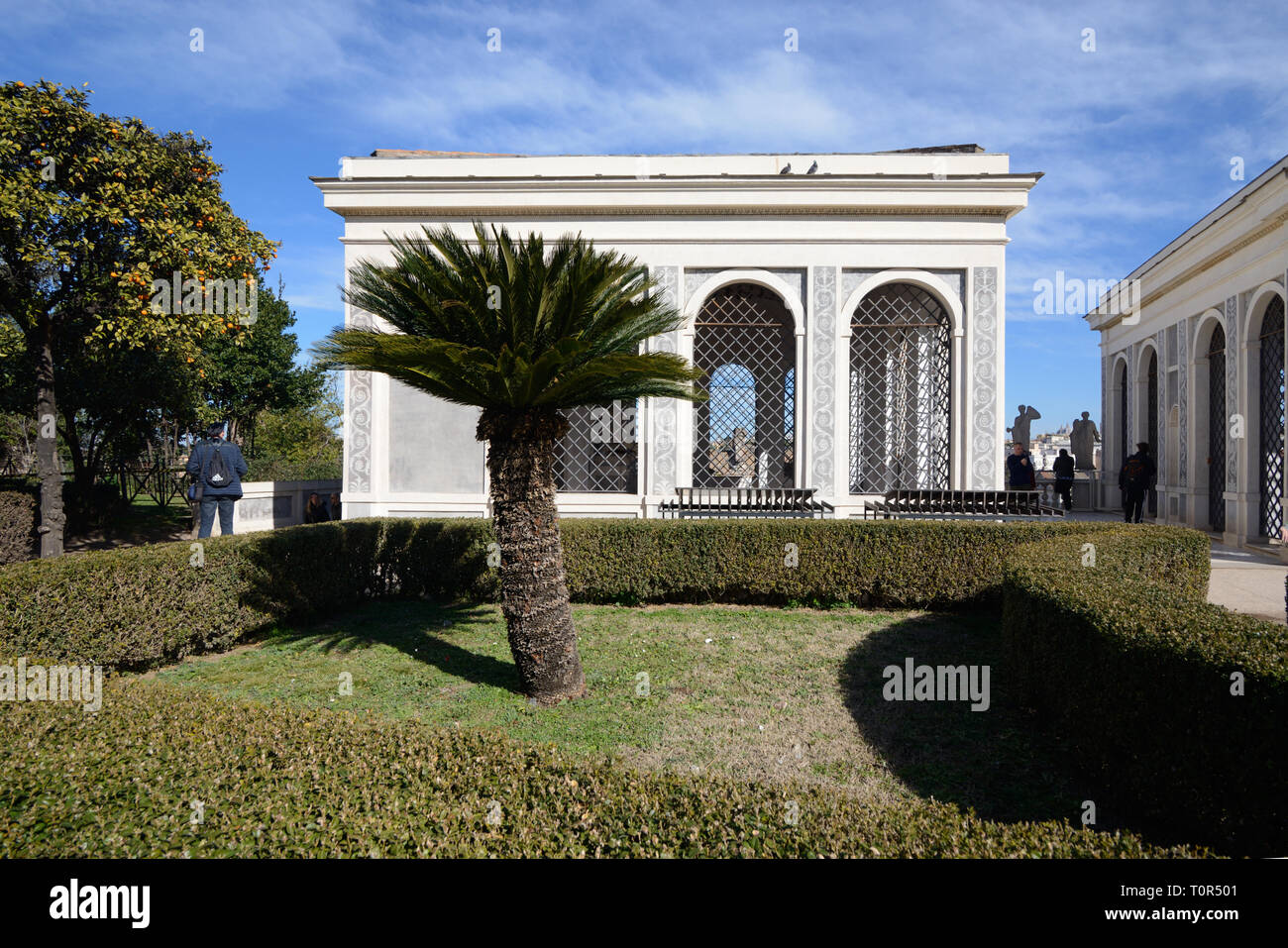 Garten Kiosk oder Pavillon im Pfälzischen Gärten auf Palatin Rom Italien Stockfoto