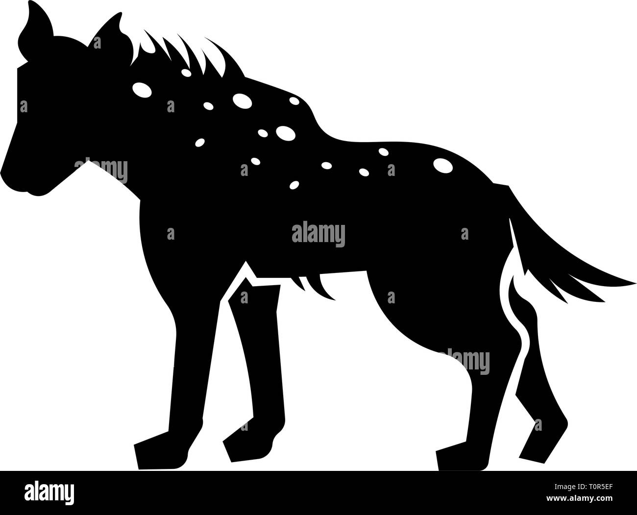 Dieser Vektor Bild zeigt eine Hyäne im Glyph icon Stil. Es ist auf einem weißen Hintergrund. Stock Vektor