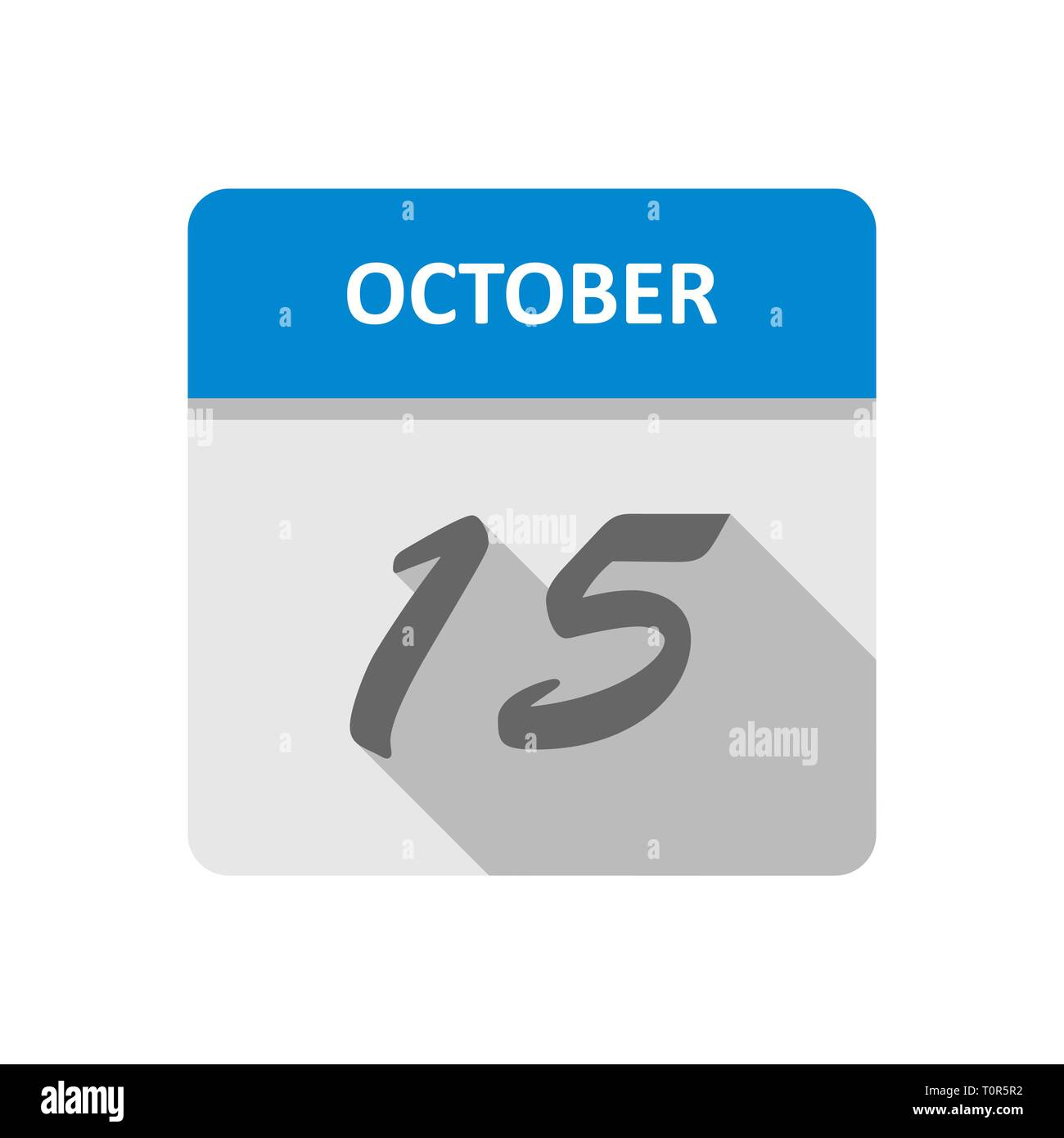 Oktober 15 Datum an einem einzigen Tag Kalender Stockfoto