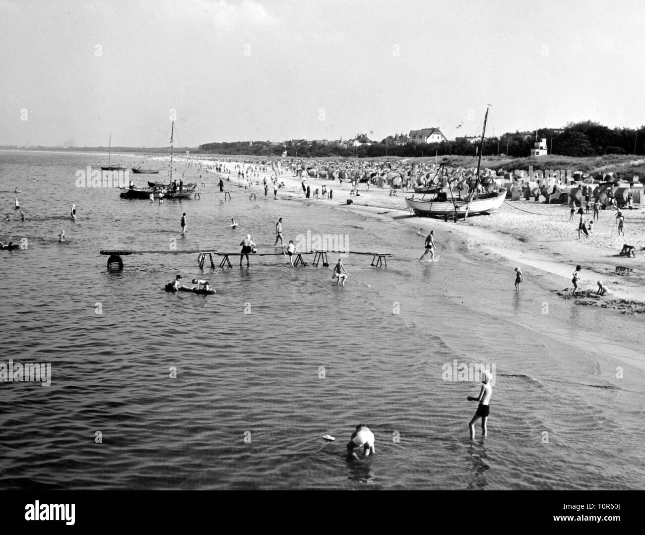 Geographie/Reisen historische, Deutschland, Inseln, Insel Usedom, Seebad Ahlbeck, Strand, Aussicht, Anfang der 60er Jahre - Additional-Rights Clearance-Info - Not-Available Stockfoto