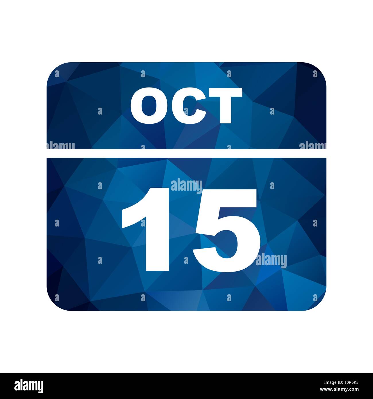 Oktober 15 Datum an einem einzigen Tag Kalender Stockfoto